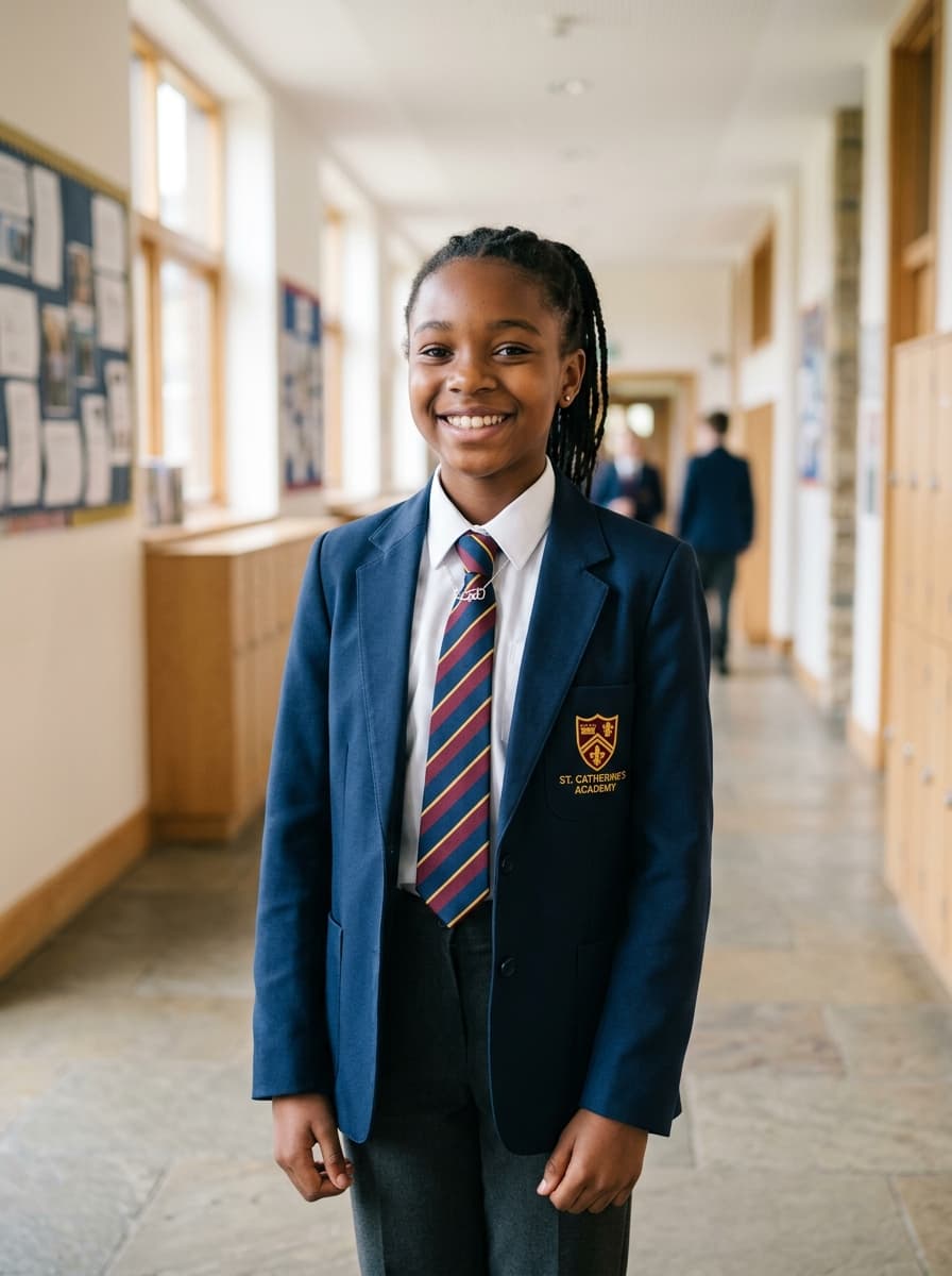 Student in school uniform